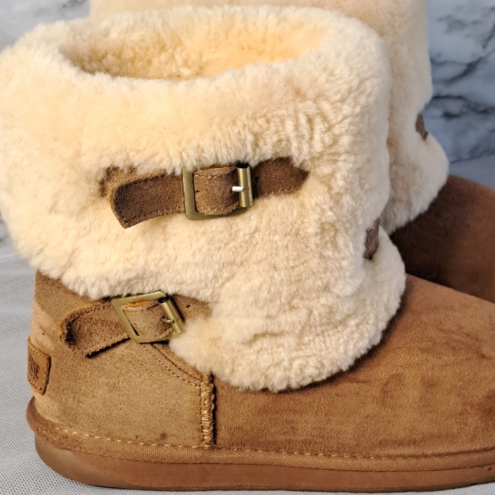 Cloud Nine Sheepskin Women's Two Buckle Outdoor Ankle Boots Chestnut Size 11 - Picture 14 of 16